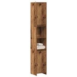Berkfield Home Bathroom Cabinet Old Wood 30x30x183.5 cm Engineered Wood in Brown
