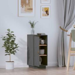 Berkfield Home Sideboard Grey 34x40x75 cm Solid Wood Pine - Size: 34 x 40 x 75 cm - thumbnail 7