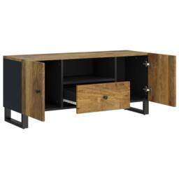 Berkfield Home TV Cabinet 105x33.5x46 cm Solid Wood Mango&Engineered Wood in Brown - thumbnail 1