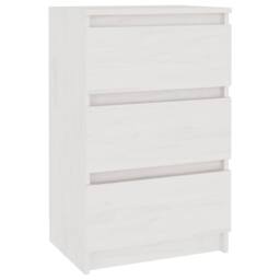 Berkfield Home Elegant Bedside Cabinet White 40x29.5x64 cm Solid Pine Wood - thumbnail 3