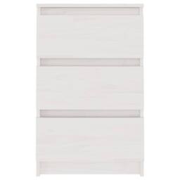 Berkfield Home Elegant Bedside Cabinet White 40x29.5x64 cm Solid Pine Wood - thumbnail 4
