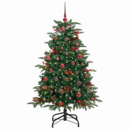 Berkfield Home Elegant Artificial Christmas Tree with 150 LEDs with Stand Green - thumbnail 1
