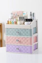 Living and Home 4 Tier Cosmetic Storage Makeup Organizer Box for Dresser Bathroom Bedroom - thumbnail 6