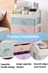 Living and Home 4 Tier Cosmetic Storage Makeup Organizer Box for Dresser Bathroom Bedroom - thumbnail 2
