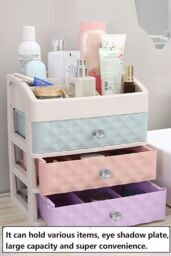 Living and Home 4 Tier Cosmetic Storage Makeup Organizer Box for Dresser Bathroom Bedroom - thumbnail 5
