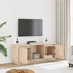 Berkfield Home TV Cabinet 110.5x35x44 cm Solid Wood Pine in Light Tan - thumbnail 2