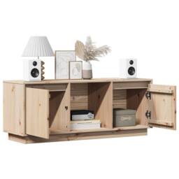 Berkfield Home TV Cabinet 110.5x35x44 cm Solid Wood Pine in Light Tan - thumbnail 4