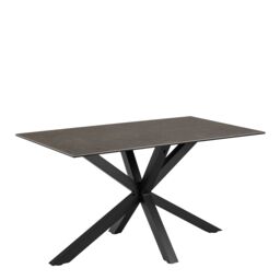 Furniture To Go Heaven Dining Table with Ceramic Black/White/Brown/Grey Top 135cm in Black