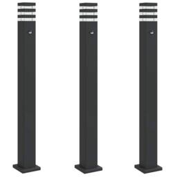 Berkfield Home Outdoor Floor Lamps with Sensors 3pcs Black 110 cm Aluminium - thumbnail 2