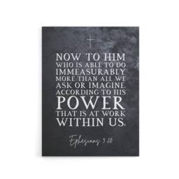"Artery8 Ephesians 3 20 His Power At Work Bible Quote Canvas Wall Art Print in Grey - Size: W18"" x H24""" - thumbnail 1
