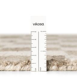 THE RUGS Vikosa Boho Wool Rug Quadra Handcrafted Cream Brown Checks - Size: 200 cm x 300 cm - thumbnail 7
