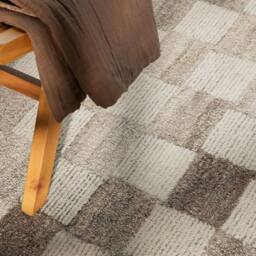 THE RUGS Vikosa Boho Wool Rug Quadra Handcrafted Cream Brown Checks - Size: 200 cm x 300 cm - thumbnail 8