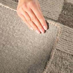 THE RUGS Vikosa Boho Wool Rug Quadra Handcrafted Cream Brown Checks - Size: 200 cm x 300 cm - thumbnail 6