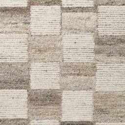 THE RUGS Vikosa Boho Wool Rug Quadra Handcrafted Cream Brown Checks - Size: 200 cm x 300 cm - thumbnail 4