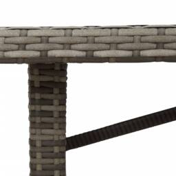 Berkfield Home Garden Table with Acacia Wood Top Grey 190x80x74 cm Poly Rattan - Size: 190 x 80 x 74 cm - thumbnail 9
