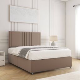 "BSSPOKE Monaco Plush Velvet Divan Bed 24"" Headboard & No Mattress No Drawers in Bronze - Size: Super King" - thumbnail 3