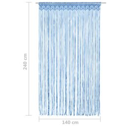 Berkfield Home Macrame Curtain Blue 140x240 cm Cotton - thumbnail 5