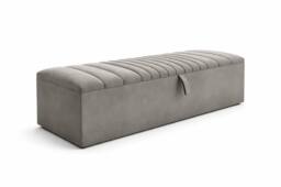 PARADISE BEDS LTD Sleek Ottoman Storage Footstool in Grey - Size: 120 cm x 45 cm - thumbnail 2