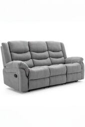 More4Homes Seattle Manual Fabric Recliner 3 Seater Sofa in Grey - thumbnail 3