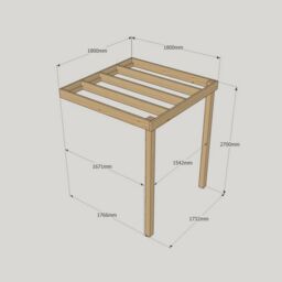 Rutland County Garden Furniture Ltd Wall Mounted Box Pergola - Wood - L180 x W180 x H270 cm - Light Green in Brown - thumbnail 3