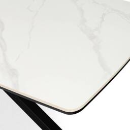 More4Homes Juno White marble Ceramic Dining Table & 6 Nova Velvet Chairs in Grey - thumbnail 4