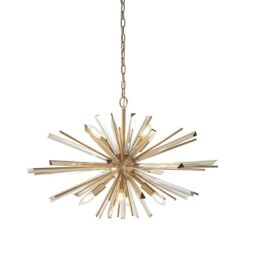 Netlighting 'SALERNO' Stylish Dimmable Indoor Modern 8 Light Ceiling Pendant in Clear - thumbnail 1