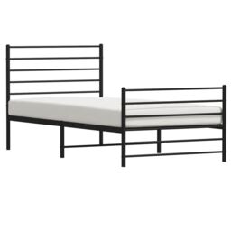 Berkfield Home Metal Bed Frame with Headboard & Footboard Black 100x190 cm - thumbnail 4