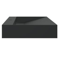 Berkfield Home Wash Basin 120x46x11 cm Mineral Cast/Marble Cast Matt Black - Size: 120 x 46 x 11 cm - thumbnail 5