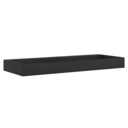 Berkfield Home Wash Basin 120x46x11 cm Mineral Cast/Marble Cast Matt Black - Size: 120 x 46 x 11 cm - thumbnail 2