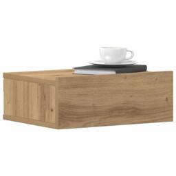Berkfield Home Floating Nightstands 2 pcs Artisan Oak 40x32x15 cm Engineered Wood in Brown - Size: 40 x 32 x 15 cm - thumbnail 2