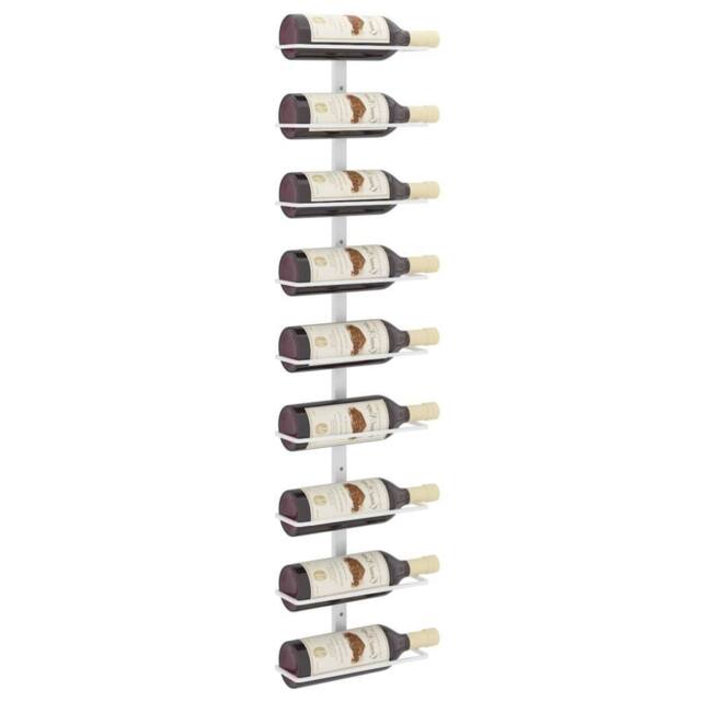 Berkfield Home Wall-mounted Wine Rack for 9 Bottles White Iron - image 1