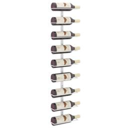 Berkfield Home Wall-mounted Wine Rack for 9 Bottles White Iron - thumbnail 1