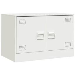 Berkfield Home TV Cabinets 2 pcs White 67x39x44 cm Steel - Size: 67 x 39 x 44 cm - thumbnail 5