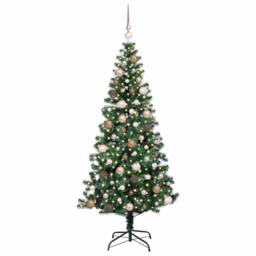 Berkfield Home Artificial Pre-lit Christmas Tree Green 180 cm PVC & Metal - thumbnail 3