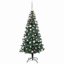 Berkfield Home Artificial Pre-lit Christmas Tree Green 180 cm PVC & Metal - thumbnail 4