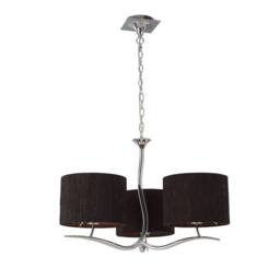 Netlighting Eve Ceiling Pendant 3 Light E27 Polished Chrome with White Round Shade in Silver - thumbnail 5