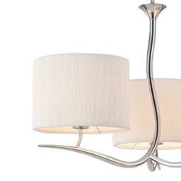 Netlighting Eve Ceiling Pendant 3 Light E27 Polished Chrome with White Round Shade in Silver - thumbnail 3
