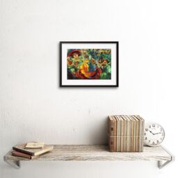 "Artery8 Wall Art Print Boccioni Laughter Painting Framed in Black - Size: W7"" x H9""" - thumbnail 2