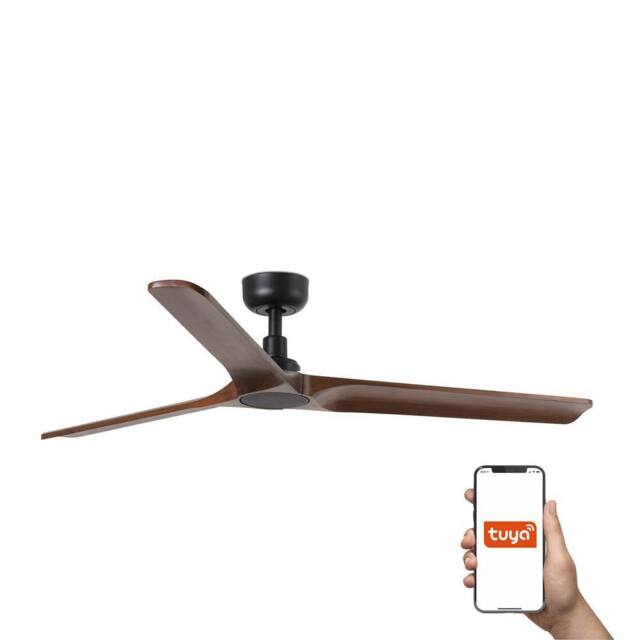 Netlighting Heywalnut Large 3 Blade Ceiling Fan Matt Black Tuya Smart System
