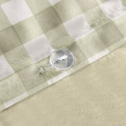 OHS Bee Gingham Reversible Bedding Set Duvet Cover with Pillowcase in Light Green - Size: Double - thumbnail 5
