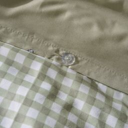 OHS Bee Gingham Reversible Bedding Set Duvet Cover with Pillowcase in Light Green - Size: Double - thumbnail 7