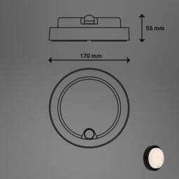 BRILONER Black Sensor 4W Battery Powered LED Outdoor Wall Light - thumbnail 5