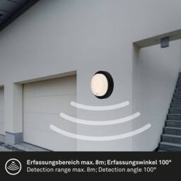 BRILONER Black Sensor 4W Battery Powered LED Outdoor Wall Light - thumbnail 6