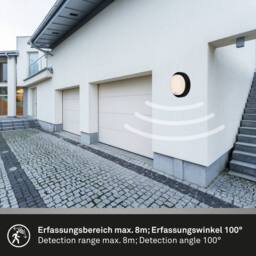 BRILONER Black Sensor 4W Battery Powered LED Outdoor Wall Light - thumbnail 8