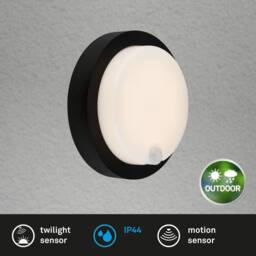 BRILONER Black Sensor 4W Battery Powered LED Outdoor Wall Light - thumbnail 2