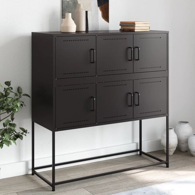 Berkfield Home Sideboard Black 100.5x39x107 cm Steel - image 1