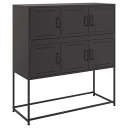 Berkfield Home Sideboard Black 100.5x39x107 cm Steel - thumbnail 2