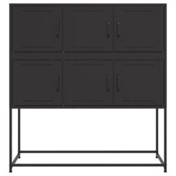 Berkfield Home Sideboard Black 100.5x39x107 cm Steel - thumbnail 6