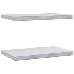 Berkfield Home Wall Shelves 2 pcs 50x30x3 cm Silver Stainless Steel - Size: 50 x 30 x 3 cm - thumbnail 2
