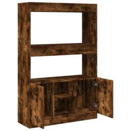 Berkfield Home Highboard¬†Smoked Oak 92x33x140 cm Engineered Wood in Brown - Size: 92 x 33 x 140 cm - thumbnail 8
